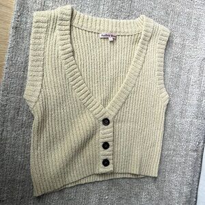 Knit vest cropped beige